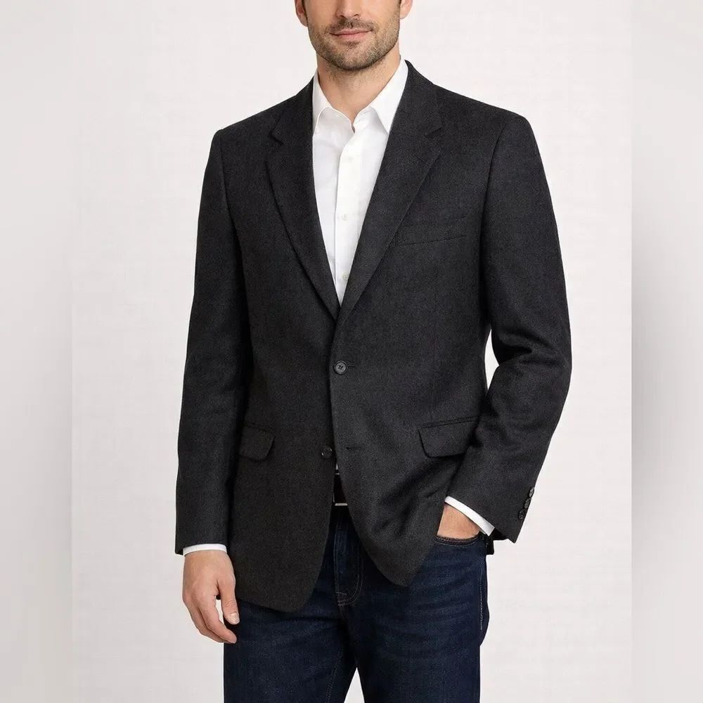 Gladstone London Pure New Wool Blazer Gray 2-Button Jacket Size M